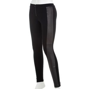 Alice & Olivia Zip Leather Ponte Combo Leggings